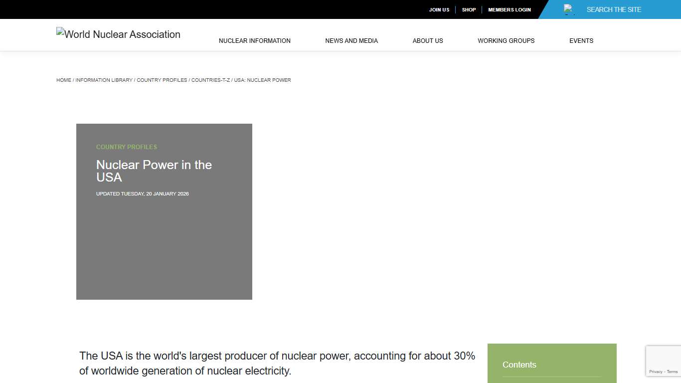 Nuclear Power in the USA - World Nuclear Association